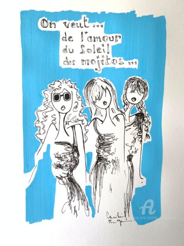 Drawing titled "Votez pour les Peti…" by Caroline Montigneaux, Original Artwork, Marker