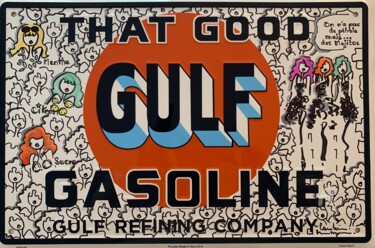 Dessin intitulée "Gulf Nanas" par Caroline Montigneaux, Œuvre d'art originale, Marqueur