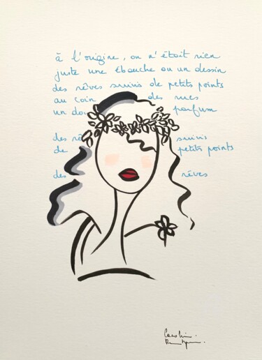 Drawing titled "Rêves" by Caroline Montigneaux, Original Artwork, Ink