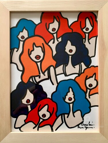 Painting titled "Paprika and Friendz" by Caroline Montigneaux, Original Artwork, Acrylic