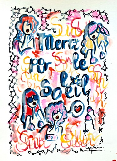 Malarstwo zatytułowany „Merci pour le solei…” autorstwa Caroline Montigneaux, Oryginalna praca, Akryl