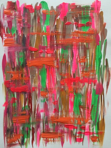 Peinture intitulée "Pop Pink" par Caroline Montigneaux, Œuvre d'art originale, Acrylique