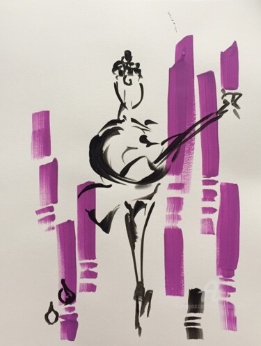 Malarstwo zatytułowany „Purple Goodbye” autorstwa Caroline Montigneaux, Oryginalna praca, Akryl