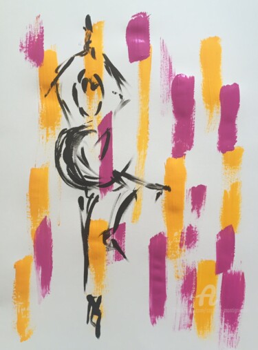 Картина под названием "Sunday Yoga" - Caroline Montigneaux, Подлинное произведение искусства, Акрил