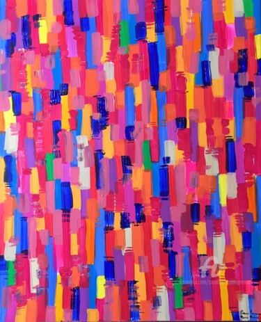 Картина под названием "NY Times Square" - Caroline Montigneaux, Подлинное произведение искусства, Акрил