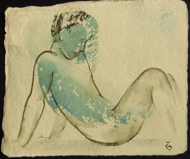 Dessin intitulée "Garçon" par Caroline Provost, Œuvre d'art originale, Aquarelle