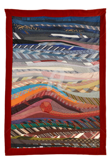 Textile Art titled "Lever du soleil" by Caroline Regnaut, Original Artwork