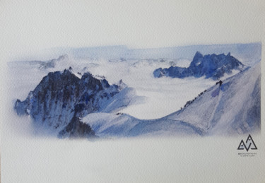 Peinture intitulée "Ascencion des alpes" par Caroline Seraud, Œuvre d'art originale, Aquarelle