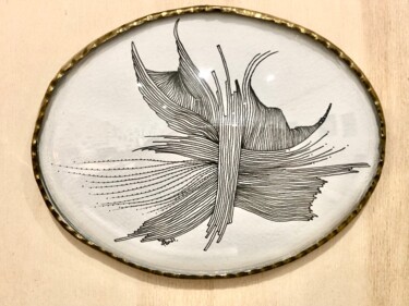 Dessin intitulée "Butterfly" par Caroline Thunus, Œuvre d'art originale, Encre Monté sur Carton