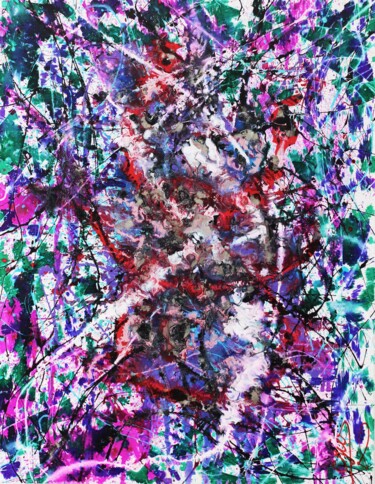 Peinture intitulée "Pollocks way of love" par Carolina Vis, Œuvre d'art originale, Acrylique