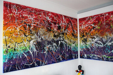 Painting titled "Controverse XXL Dyp…" by Carolina Vis, Original Artwork, Acrylic Mounted on Aluminium