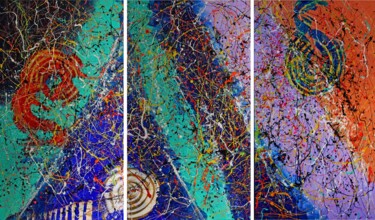 Peinture intitulée "Tryptich XXL "Brigh…" par Carolina Vis, Œuvre d'art originale, Acrylique Monté sur Aluminium