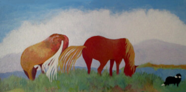 Painting titled "Graze" by Carolyn   A. Debnam, Original Artwork, Acrylic Mounted on Wood Stretcher frame