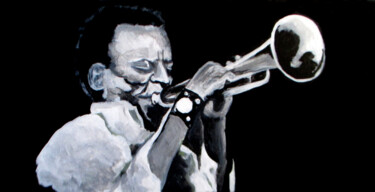 Картина под названием "Miles Davis" - Carolyn   A. Debnam, Подлинное произведение искусства, Акрил Установлен на Деревянная…