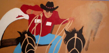 Peinture intitulée "Calgary Stampede" par Carolyn   A. Debnam, Œuvre d'art originale, Acrylique Monté sur Châssis en bois