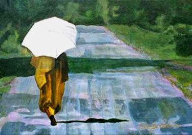 Painting titled "Stroll" by Carolyn   A. Debnam, Original Artwork, Acrylic Mounted on Wood Stretcher frame