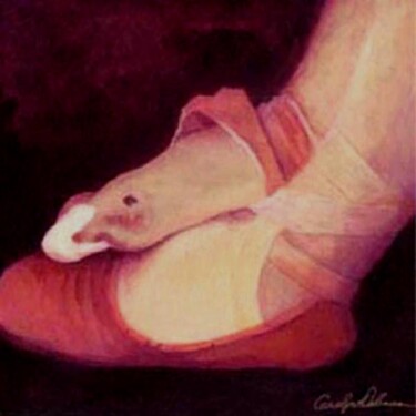 Painting titled "Ballet Shoes" by Carolyn   A. Debnam, Original Artwork, Acrylic Mounted on Wood Stretcher frame
