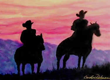 Painting titled "Brokeback" by Carolyn   A. Debnam, Original Artwork, Acrylic Mounted on Wood Stretcher frame