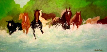 Painting titled "Splash" by Carolyn   A. Debnam, Original Artwork, Acrylic Mounted on Wood Stretcher frame