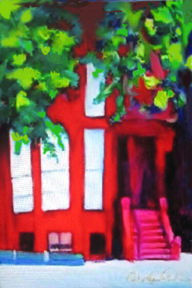 Painting titled "23 Queen St" by Carolyn   A. Debnam, Original Artwork, Acrylic Mounted on Wood Stretcher frame