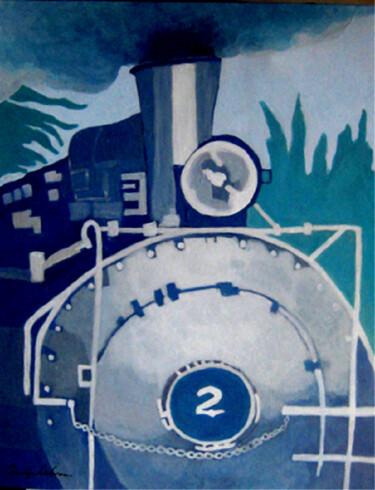 Картина под названием "Steamer" - Carolyn   A. Debnam, Подлинное произведение искусства, Акрил Установлен на Деревянная рама…