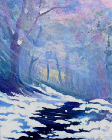 Painting titled "Winter" by Carolyn   A. Debnam, Original Artwork, Acrylic Mounted on Wood Stretcher frame