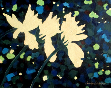 绘画 标题为“Daffodils” 由Carolyn   A. Debnam, 原创艺术品, 丙烯 安装在木质担架架上
