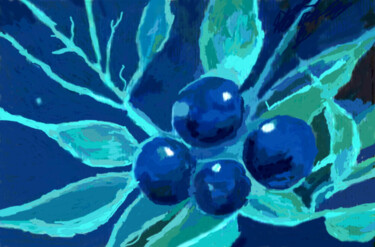 Malerei mit dem Titel "Blueberries" von Carolyn   A. Debnam, Original-Kunstwerk, Acryl Auf Keilrahmen aus Holz montiert