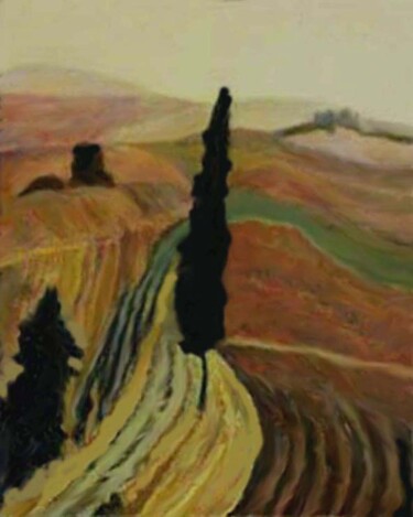 Painting titled "Tuscany" by Carolyn   A. Debnam, Original Artwork, Acrylic Mounted on Wood Stretcher frame
