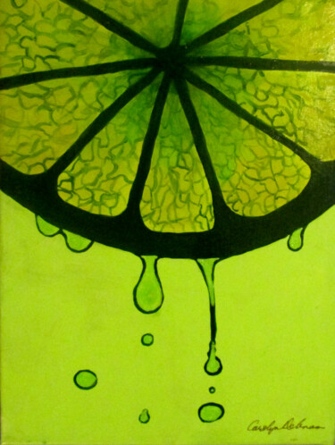 Painting titled "Lime" by Carolyn   A. Debnam, Original Artwork, Acrylic Mounted on Wood Stretcher frame