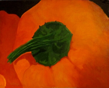 Painting titled "Bell Pepper" by Carolyn   A. Debnam, Original Artwork, Acrylic Mounted on Wood Stretcher frame