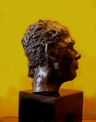 Scultura intitolato "Head -  Concrete -…" da Carolyn   A. Debnam, Opera d'arte originale, Colaggio