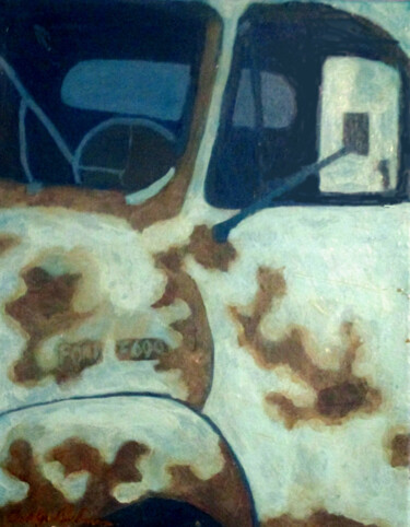 Painting titled "Old Ford" by Carolyn   A. Debnam, Original Artwork, Acrylic Mounted on Wood Stretcher frame