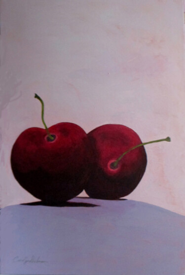 Pittura intitolato "Cherries" da Carolyn   A. Debnam, Opera d'arte originale, Acrilico