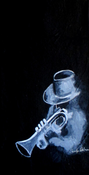 Painting titled "Chet Baker" by Carolyn   A. Debnam, Original Artwork, Acrylic Mounted on Wood Stretcher frame
