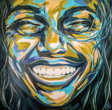 Painting titled "Happiness" by Carolyn Mielke (carographic), Original Artwork, Acrylic Mounted on Wood Stretcher frame