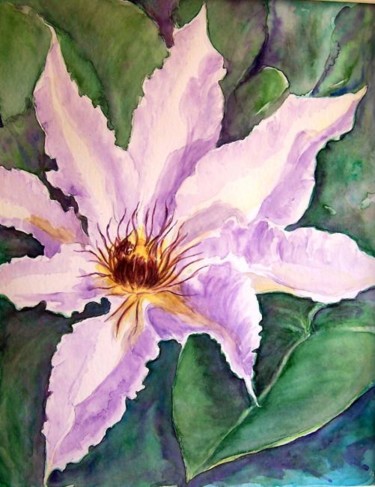 Painting titled "White Petals" by Carolyn Bishop, Original Artwork