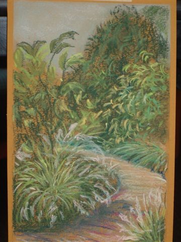 Painting titled "Olbrich Gardens Path" by Carolyn Bishop, Original Artwork, Oil