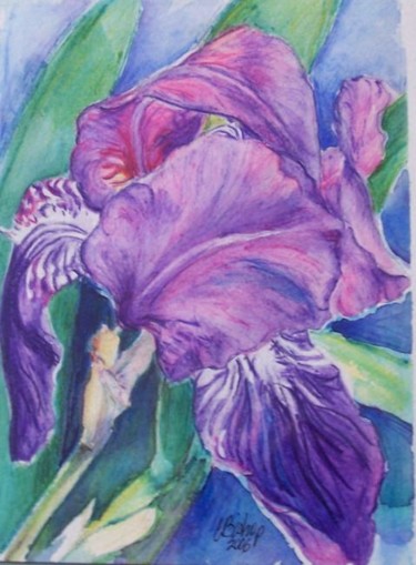 Painting titled "Tuscan Iris" by Carolyn Bishop, Original Artwork, Oil