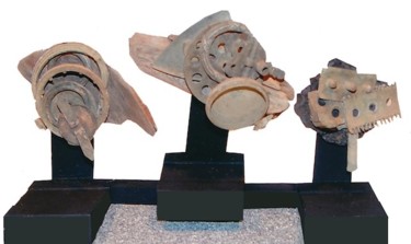 Sculpture titled "Triptych" by Carol Lorac Young, Original Artwork, Mixed Media