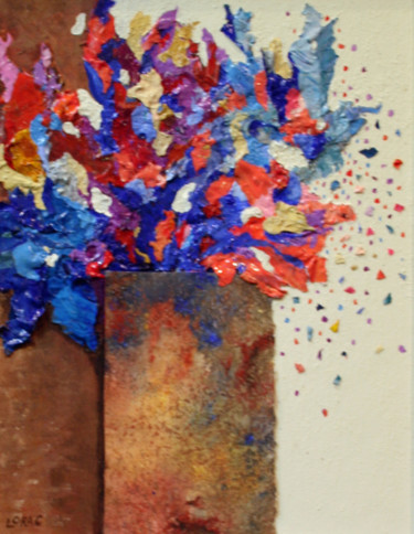 Collages intitolato "wild-flowers-large" da Carol Lorac Young, Opera d'arte originale