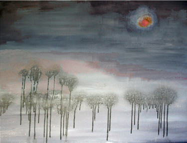 Painting titled "Fog On Clay Forest" by Carol Lorac Young, Original Artwork