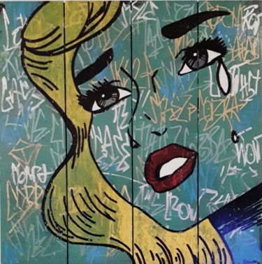 Painting titled "Oeuvre pop art sur…" by Caronart, Original Artwork, Marker