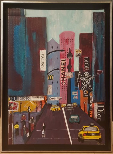 Painting titled "Manhattan" by Caronart, Original Artwork, Acrylic