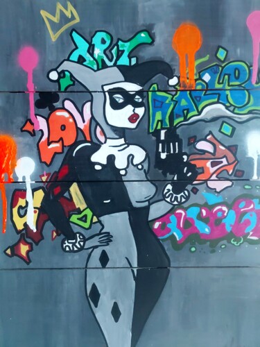 Pintura titulada "Street art "Harley…" por Caronart, Obra de arte original, Acrílico