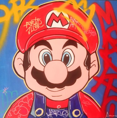 "Mario Bros Blue" başlıklı Tablo Caronart tarafından, Orijinal sanat, Akrilik