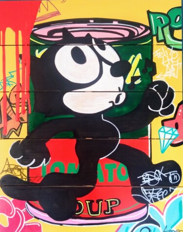 Pintura titulada "Street art Felix th…" por Caronart, Obra de arte original, Acrílico