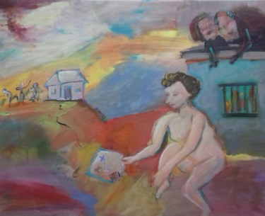 Peinture intitulée "suzanne et les viei…" par Caropeu, Œuvre d'art originale