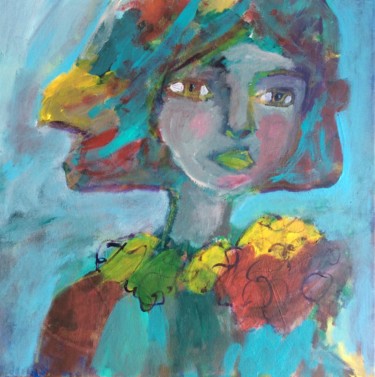 Peinture intitulée "Entre fleurs et ciel" par Caropeu, Œuvre d'art originale, Acrylique