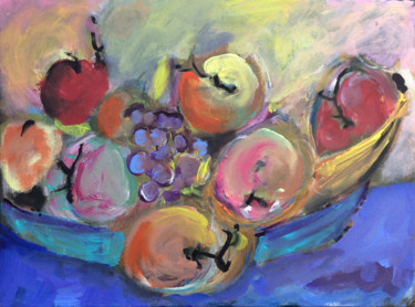 Peinture intitulée "coupelle de fruits…" par Caropeu, Œuvre d'art originale, Acrylique